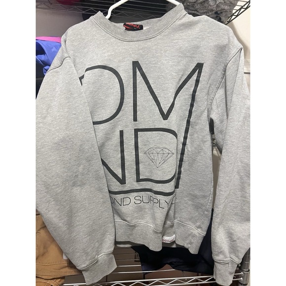 Diamond Supply Co Mens Sweatshirt Crewneck Logo Gray size Medium - Picture 2 of 6
